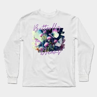 Pink Butterfly Dreams Long Sleeve T-Shirt